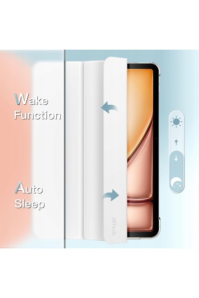 NO BRAND Husă Jetech pentru iPad Air 4 / 5 / 6 / 7 / 11 Alb Mat cu Suport și ...