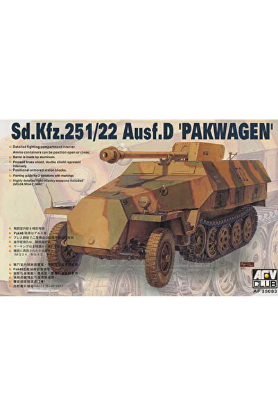 NO BRAND Afv Club 35083 Model de asamblat Sd.Kfz. 251/22 Ausf.D Pakwagen 1:35