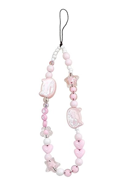Generic Mobile Phone Chain Strap, Cute Kitten Head Star Flower Heart Beaded C...