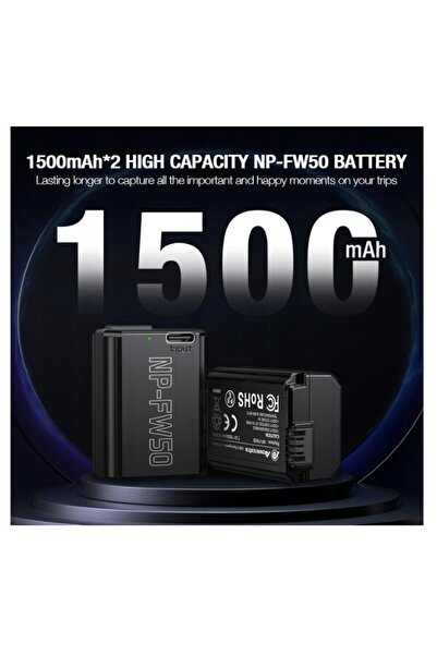 NO BRAND Încărcător + 2 Baterii pentru Sony Alpha Powerextra Np-Fw50