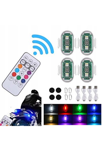 NO BRAND 4x lampă stroboscopică wireless cu telecomandă, puternică, cu 8 culo...