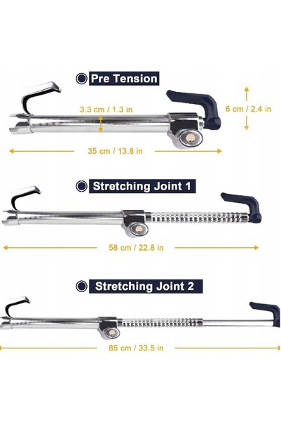 NO BRAND Antifurt volan retractabil cu cârlig dublu 35-85cm