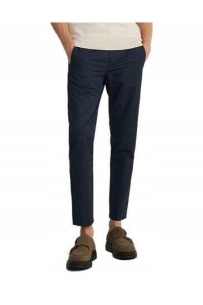 NO BRAND Pantaloni chino bleumarin, curea, pantaloni 7/8, buzunare, cusături, 33