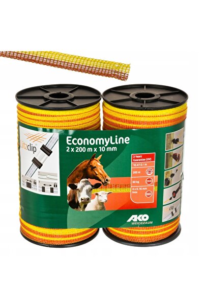 NO BRAND Bandă electrică pentru gard 10mm Culoare 2x200M Ako pentru cai și vaci
