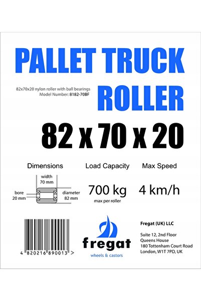 NO BRAND Roți cu role pentru stivuitor 82x70 mm 700 kg 1 buc. Nailon, Rulmenț...