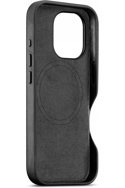 NO BRAND Husă din piele naturală Maogoam Magsafe pentru iPhone 16 Pro Negru