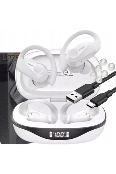 NO BRAND Căști wireless Lenovo Lp75 Bluetooth 5.3, rezistente la apă, autonom...