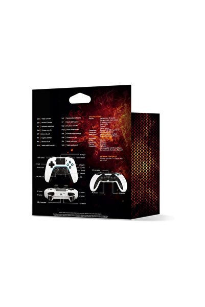 NO BRAND Controler Deltaco Alb, fără fir și cu fir, pentru consolă PS4 și PC