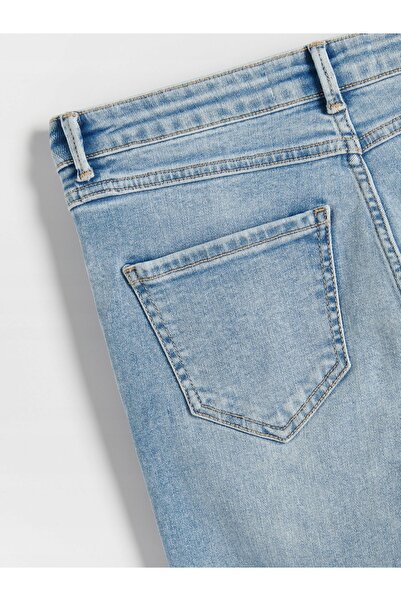 NO BRAND Pantaloni blugi clasici conici din bumbac, mâneci 7/8, Smooth Reserv...