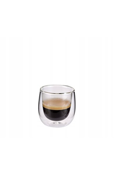 NO BRAND 2 pahare pentru espresso, cu perete dublu, 0,08 l, medii 6 x 6.5 cm