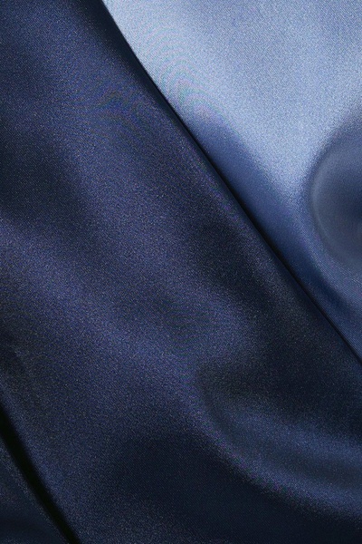 NO BRAND Rochie bleumarin midi din satin, tip petrecută, culoare uni, cu deta...