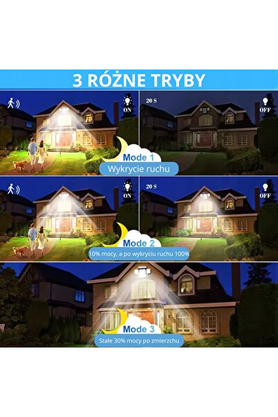 NO BRAND Lampă solară LED de grădină pentru exterior cu senzor de mișcare 4 î...
