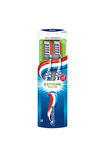 Aquafresh Periuță de dinți, pachet de 2, curățare extremă, medie