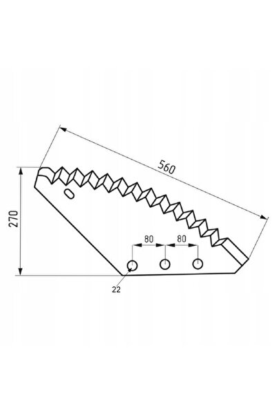 NO BRAND Cuțit de alimentare Fi 22 560X330X6Mm Unifeed Fm01134M1