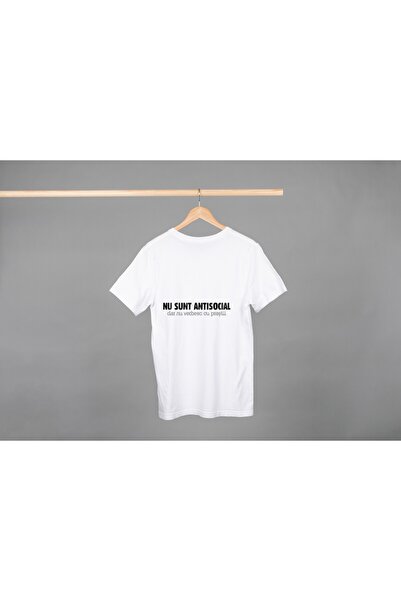 Noname Tricou Unisex Bumbac Premium Casual " Nu sunt antisocial dar nu vorbes...