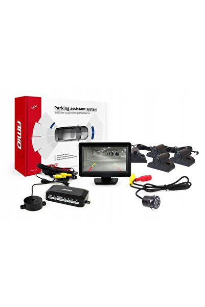 AMIO Kit senzori de parcare TFT01 4.3 " cu cameră HD-307-IR și 4 senzori, negru