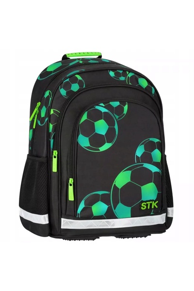 NO BRAND Rucsac școlar Starpak negru, verde, 23l, cu multiple compartimente