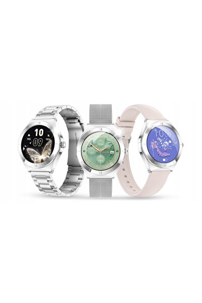 NO BRAND Smartwatch Jg Smart Women L03 + 3 Curele Meniu de Convorbire Auriu Pl
