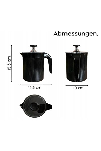 NO BRAND Spumant de lapte portabil negru de 0,5 L - Microspumă acasă