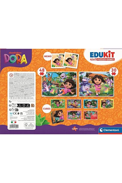 NO BRAND Set educativ puzzle 4 în 1 pentru copii, cu joc de memorie și zaruri