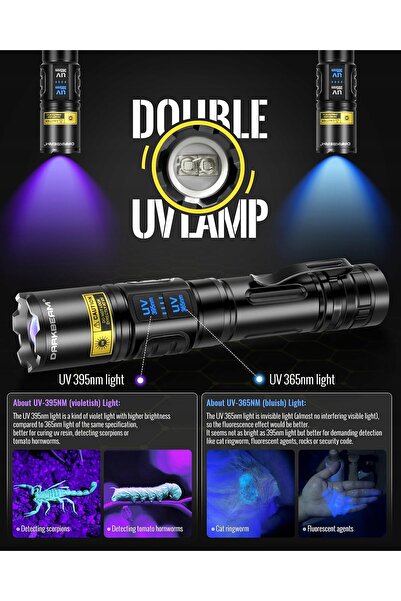 NO BRAND Lumină UV 365nm + 395nm, Lumină Neagră Dublă, USB