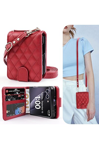 NO BRAND Husă din piele tip portofel Ocase pentru Samsung Galaxy Z Flip 7, cu...