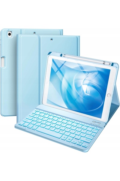 NO BRAND Husă Vobafe cu tastatură LED RGB pentru iPad 10.2 " 7/8/9, cu suport...