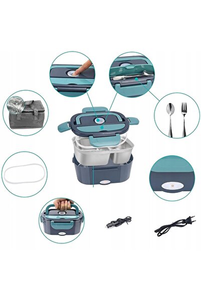 NO BRAND Cutie de prânz electrică de 1.5L, încălzitor de alimente pentru mași...