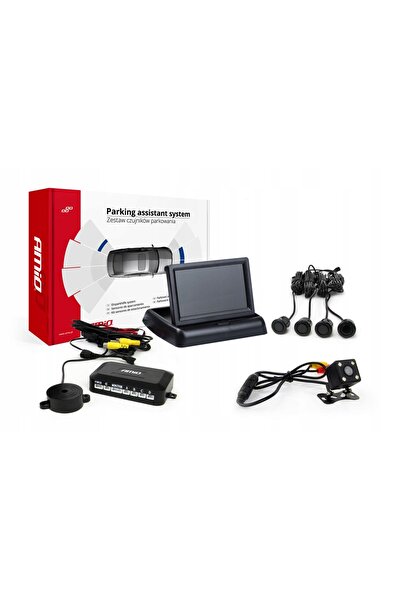 AMIO Kit senzori de parcare TFT02 4.3 " cu 4 senzori HD-315-LED și cameră  "G...