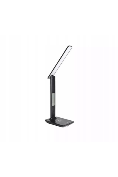 NO BRAND Lampă de birou LED Smukee cu calendar și încărcător inductiv negru