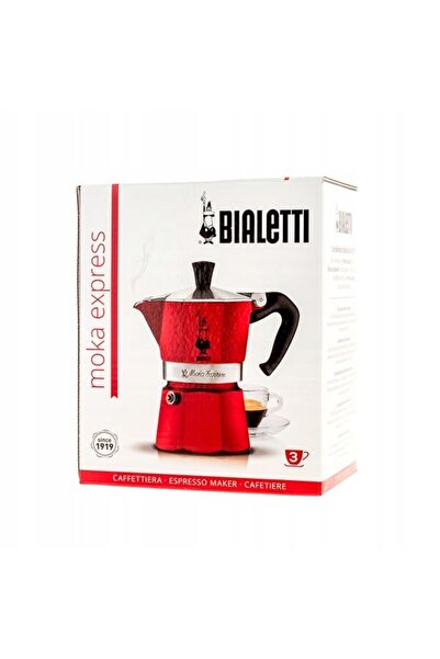 NO BRAND Bialetti Moka Express aparat de cafea pentru 3 cești, roșu