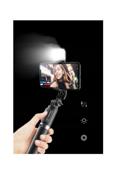 NO BRAND Suport telefon, Selfie Stick, Trepied 3 în 1, Băț cu suport + Teleco...