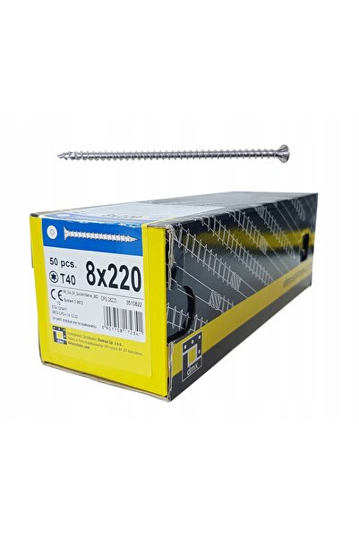 NO BRAND Șurub de tâmplărie Cps 8X220, filet complet, cap conic