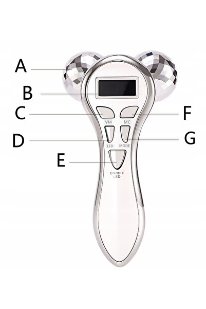 NO BRAND Aparat de masaj facial vibrant, tip roller, cu lifting 3D, EMS, LED ...