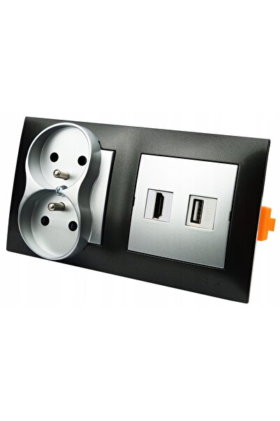 Kontakt-Simon Priză de perete încastrată 1 USB 1 HDMI 2x 230V