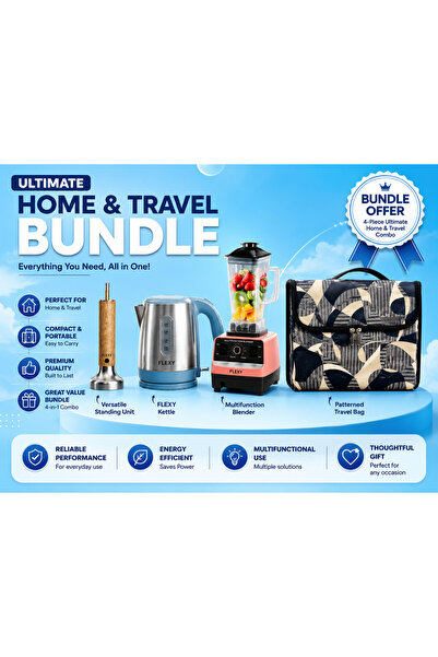 Generic Brand Home & Travel 3-in-1 Power Combo: Electric Kettle, 2.5L Blender...