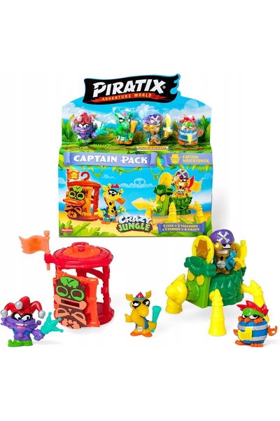 NO BRAND Pirați set 4 figurine aur căpitan cușcă armată steag monede 3+