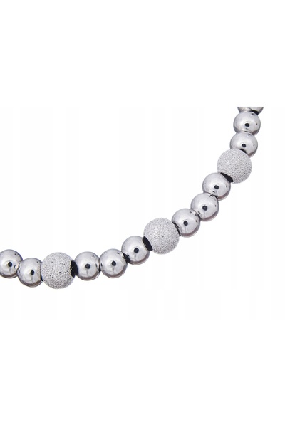 NO BRAND Brățară de argint cu bile, placată cu rodiu, 19 cm, tăietură diamant...