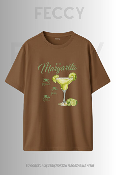 FECCY Premium Margarita Printed Oversize Γυναικείο T-Shirt Ανδρικό T-Shirt Βα...