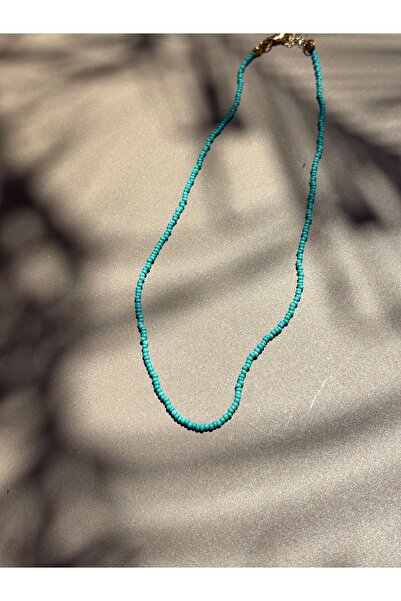 Wish List Jewelry Mavi küçük kum boncuk kolye