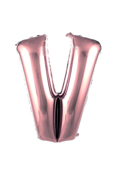 Parti Dükkanı 40 Inch 100 cm Rose Gold V Letter Foil Balloon Helium Compatibl...