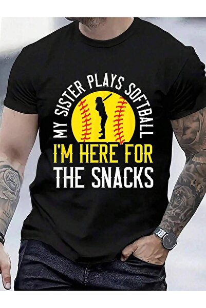 01THEONE تي شيرت من القطن بنسبة 100% مطبوع عليه "My Sister Plays Softball I'm...