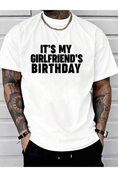799 100% Cotton It's My Girlfriend's Birthday T-Shirt Women's Men Graphic Tee