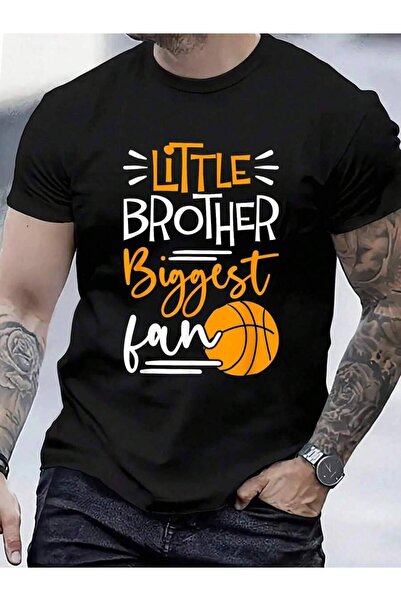 799 100% Cotton Little Brother Biggest Fan Basketball, Basketball Boys T-Shir...