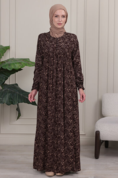 fistan Shirred Robadan Buttoned Front Viscose Fabric Tesseture Clothing Mothe...
