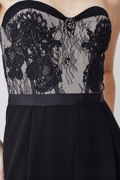 NO BRAND Salopetă neagră cu bretele, lungime 7/8, mărime Petite, Karen Millen 42