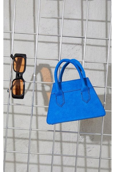 NO BRAND Geantă mini albastră din imitație de piele întoarsă Prettylittlethin...