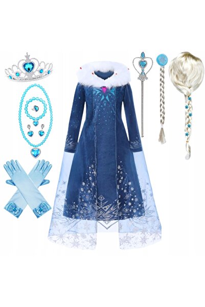 NO BRAND Costum Elsa Rochie Elsa din Țara de Gheață Perucă Regină Prințesă 14...