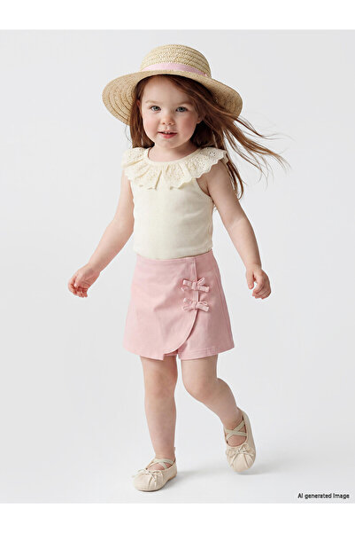 LC Waikiki Nevavm Detailed Baby Girl Undershirt with Frill Detail