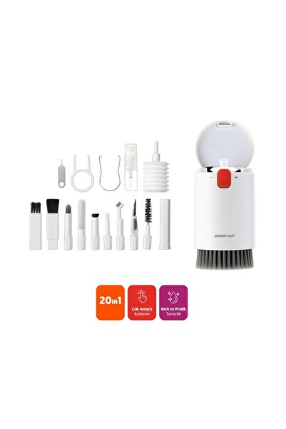Polosmart PSR100 Elektronik 20 in 1 Çok Fonksiyonlu Temizlik Kiti Beyaz